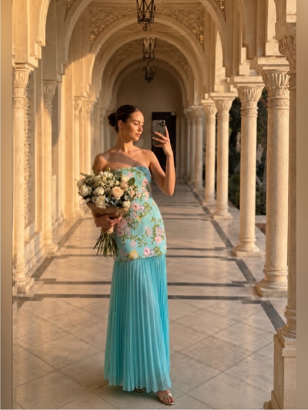 Elliatt Mint Floral Knit Maxi Dress - Picture 8 of 8